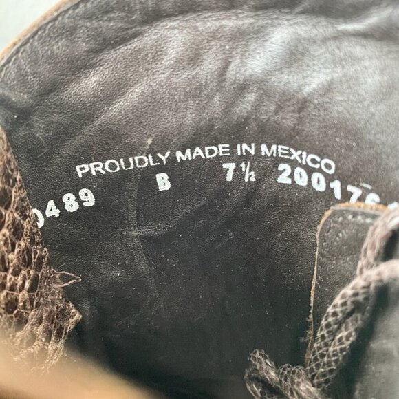 Lane SHOWDOWN Womens Cowboy Boots 7.5 Brown Short Western Cowgirl Lace-up Bootie - Picture 9 of 11